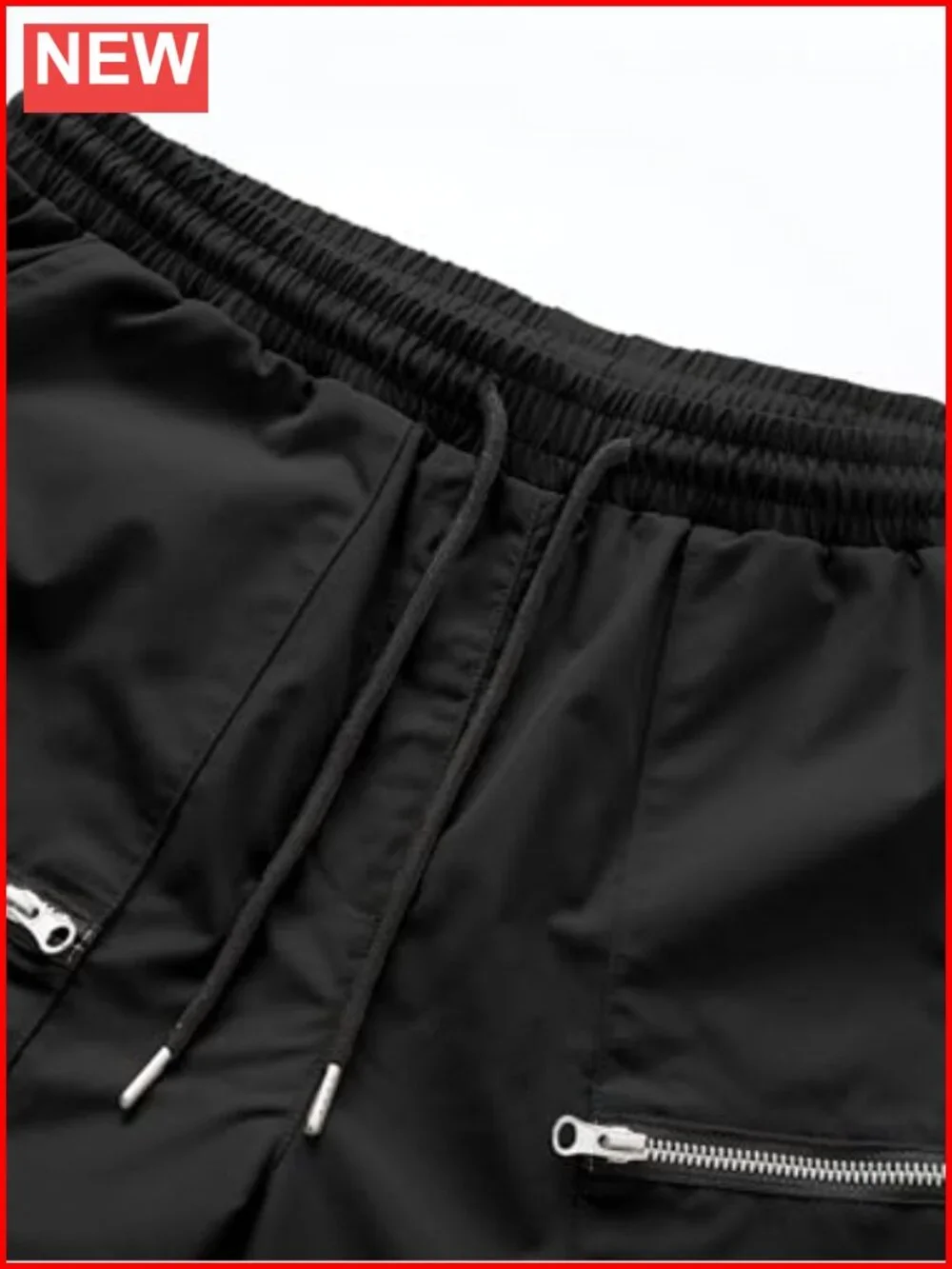 Men's Casual Cargo Pants Elastic Waist Drawstring Joggers Multi Pockets
